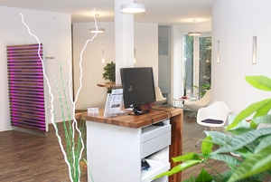 Anmeldung in der Praxis.